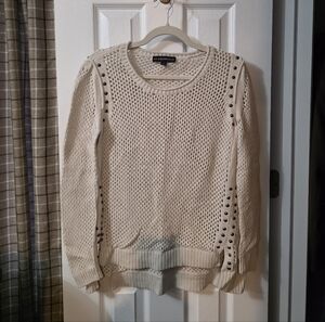 Rock & Republic Cream Sweater with Stud Accents